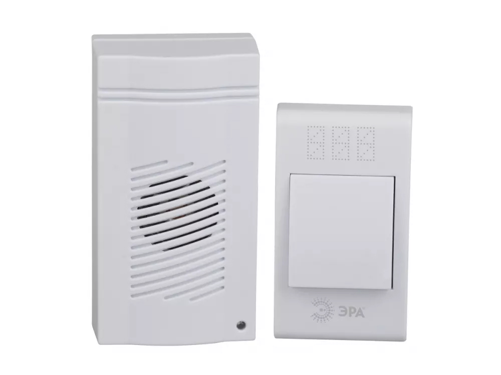 Звонок беспроводной ЭРА C51 способ монтажа открытый, с кнопкой, IP20, белый