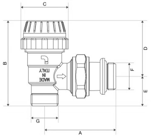 Клапан термостатический ITAP 995C 1/2