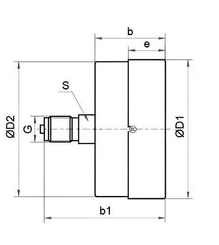 Манометр Росма ТМ-310Т.00 ТМ-310Т (16-60МПа) кл.т.1.5 общетехнический 63 мм, осевое присоединение, класс точности 1.5
