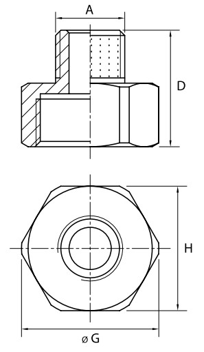 Переходник ALTSTREAM 3/4″х1/2″ Ду20х15 Ру40, корпус – никелированная латунь, внутренняя/наружная резьба