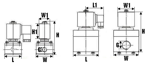 Клапан электромагнитный соленоидный двухходовой DN.ru-DHF11-20 (НЗ), Ду20 (3/4 дюйм) Ру1 корпус - PTFE с антикоррозийным покрытием, уплотнение - PTFE, резьба G, с катушкой 220В