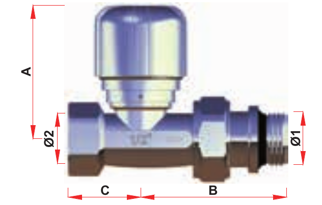 Вентиль термостатический FAR LadyFAR прямой 1/2″, ВР, EPDM, серебро/белая эмаль