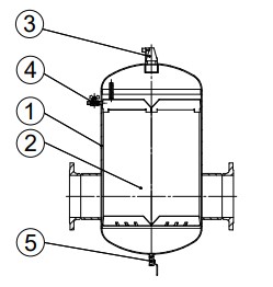 Сепаратор воздуха Гранэйр Тип В Ду65 Ру10 фланцевый, корпус - углеродистая сталь