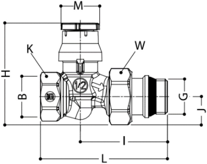 Клапан автоматический терморегулирующий GEKON GK 7640 3/4″ Ду20 Ру10 прямой, латунный хромированный,внутренняя/наружная резьба