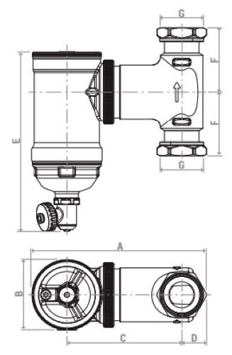 Дешламатор Giacomini R146C Ду20 Ру10 сетчатый никелированный, с шаровым краном и клапаном, с телескопической насадкой с крышкой