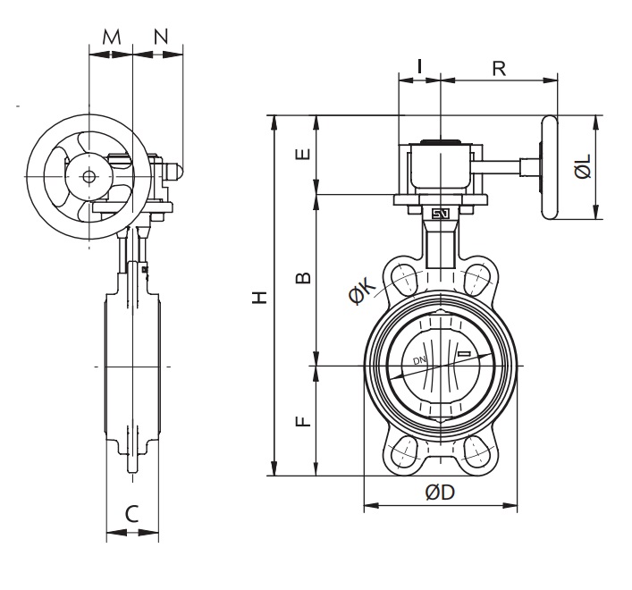  Гранвэл ЗПВЛ дисковые поворотные затворы EPDM для водоснабжения с редуктором Ру10