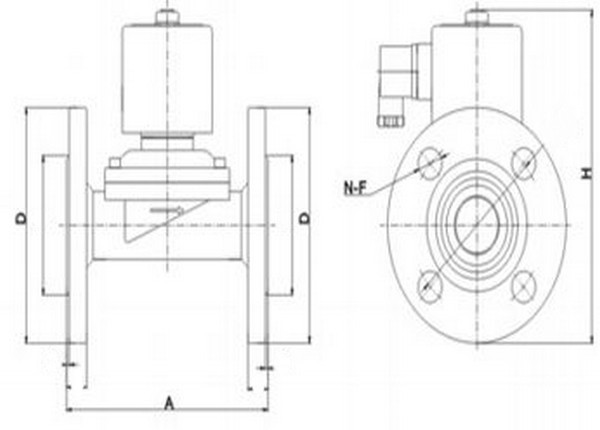 Эскиз Клапан электромагнитный Smart SL-7555 прямого действия 1 1/2″ Ду40 Ру10 стальной, нормально закрытый AC 220v