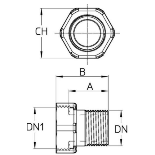 Переходник MVI BL.609.05 3/4″x1/2″ Ду20х15 Ру25 для регулирующего клапана