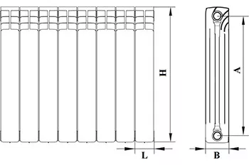 Радиатор биметаллический RIFAR Monolit 350 6 секции