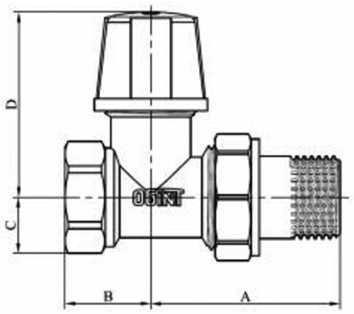 Комплекты термостатические 3 в 1 для бокового подключения радиатора Ogint 1/2″ Ду15 Ру10 6-28 °C прямые, для двухтрубной системы отопления, корпус - латунь, присоединение - накидная гайка