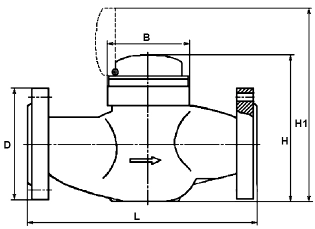 Счетчик холодной и горячей воды Декаст ВСКМ 90-50 Ф ДГ2 (1 л/имп) Ду50 Ру16 фланцевый, до 120 °С