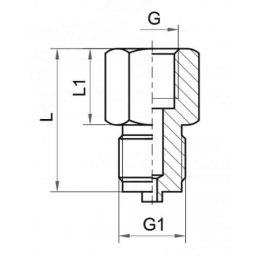 Переходник для манометра Росма Py250, латунь, внутренняя/наружная резьба G1/4″–G3/8″