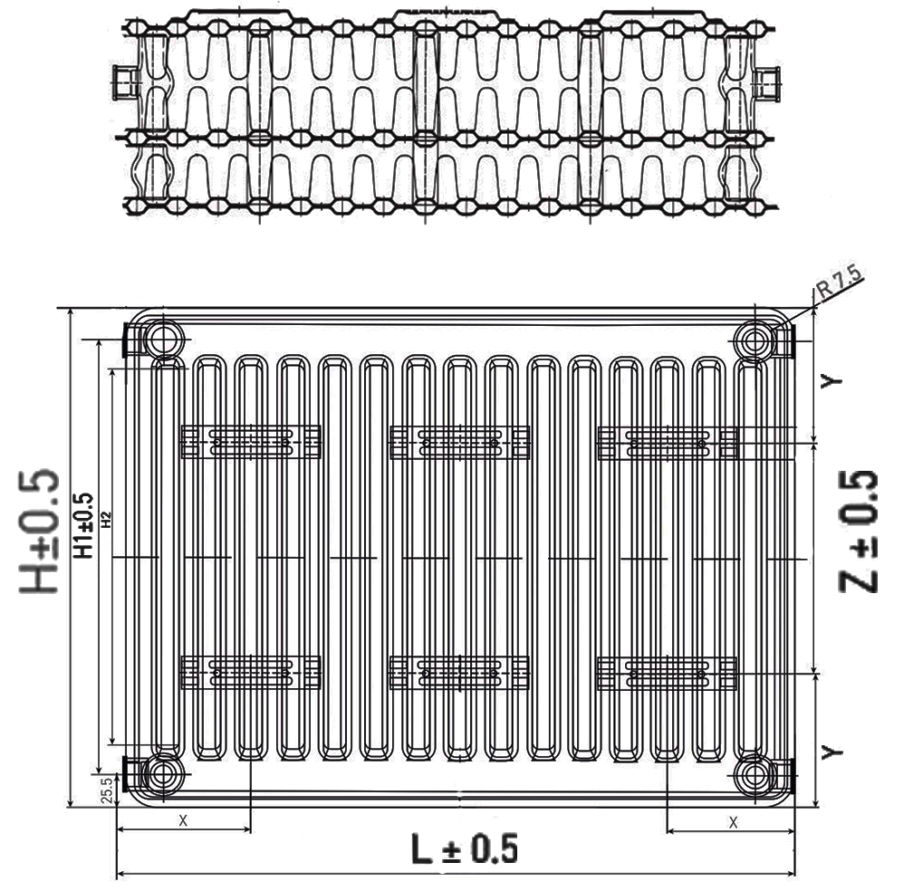 Радиатор стальной панельный STI Compact 33-500-1200