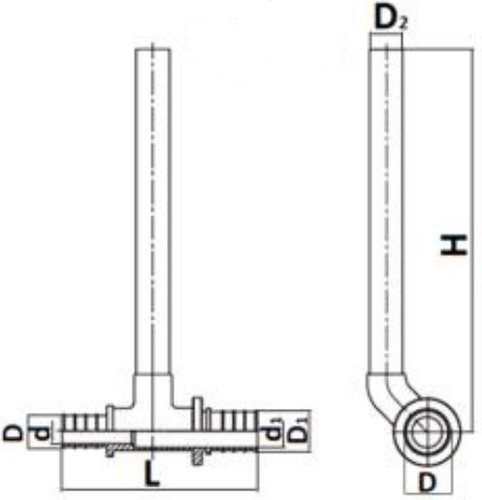 Трубка для поключения радиатора STOUT Т-образная Ду25x15x20 250 мм для труб из сшитого полиэтилена