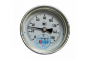 Термометр биметаллический ТБ63 Метер осевой, до 160°С, корпус 63 мм, L=40 мм, присоединение G1/2″