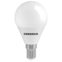Лампа светодиодная GENERICA LL-G45 12 Вт, 230 В, цоколь - E14, световой поток - 1200 Лм, цветовая температура - 3000 К, цвет свечения - теплый , форма - шарообразная